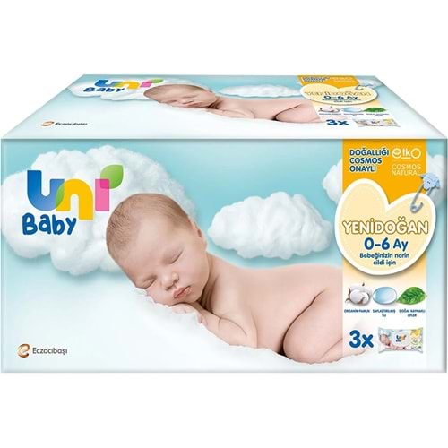 Uni Baby Islak Havlu Hassas Yeni Doğan 40 Yaprak (3 Lü Pk) 120 Yaprak (Narin Ciltler için)