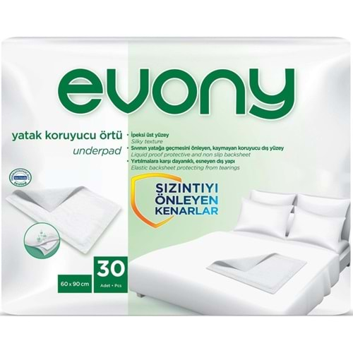 Evony Hasta Yatak Koruyucu Örtü 60*90CM 30 Adet Tekli Pk (Kaymaz Özellikli)