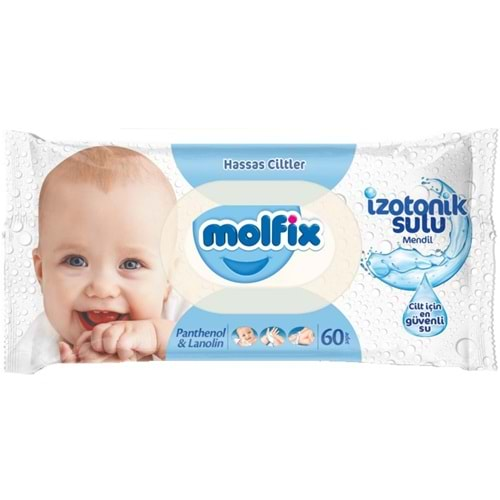 Molfix Islak Havlu Mendil İzotonik Hassas Ciltler 60 Yaprak Plastik Kapaklı