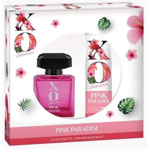 XO Parfüm Seti Pınk Paradıse Women Kadın 100ML EDT + 125ML Deodorant