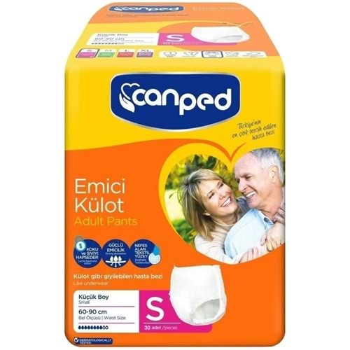 Canped Emici Külot Hasta Yetişkin Bezi Small/Küçük-S 30 Adet Dev Ekonomik Pk