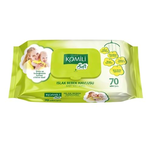 Komili Soft Islak Havlu Mendil 70 Yaprak Tekli Pk Plastik Kapaklı