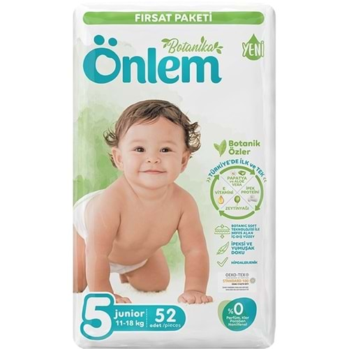 Önlem Bebek Bezi Botanika Beden:5 (11-18KG) Junior 52 Adet Fırsat Pk