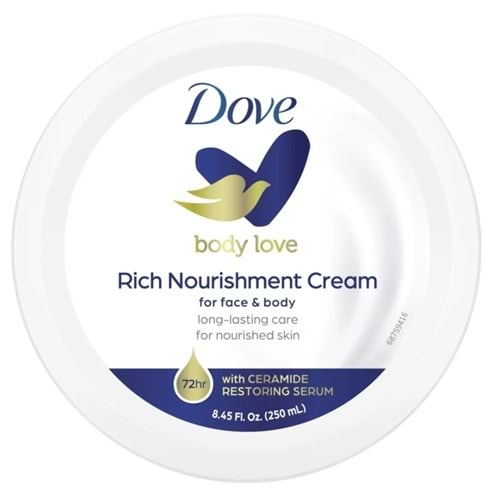 Dove Besleyici El ve Vücut Bakım Kremi 250ML Rich Nourishment Cream (Mavi)