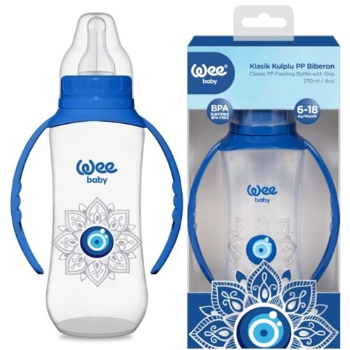 Wee Baby Klasik Kulplu PP Biberon 270ML Nazar Boncuğu