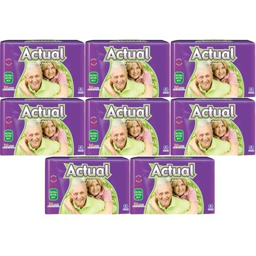 Actual Yetişkin Hasta Bezi Bel Bantlı XL-Ekstra Büyük 240 Adet (8PK*30)