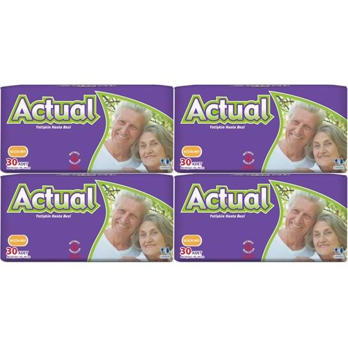 Actual Yetişkin Hasta Bezi Bel Bantlı S-Small Küçük 120 Adet (4PK*30)