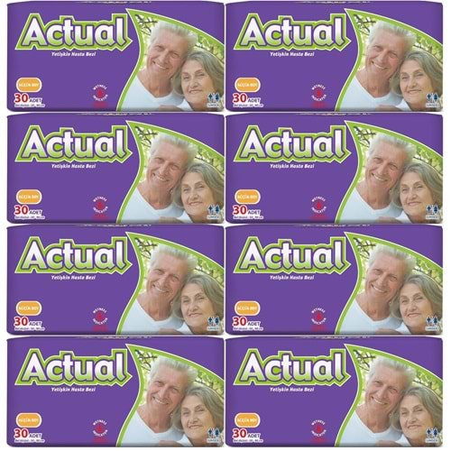 Actual Yetişkin Hasta Bezi Bel Bantlı S-Small Küçük 240 Adet (8PK*30)