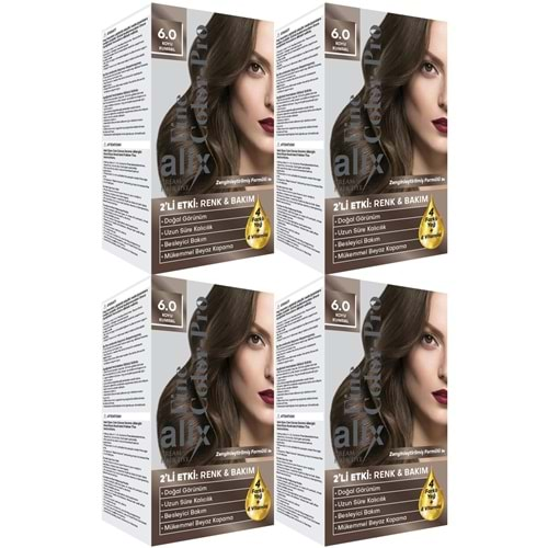 Alix 50ML Kit Saç Boyası 6.0 Koyu Kumral (4 Lü Set)