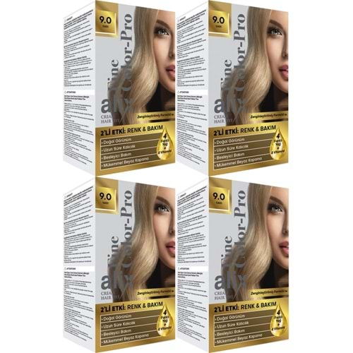 Alix 50ML Kit Saç Boyası 9.0 Sarı (4 Lü Set)