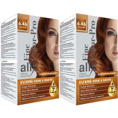 Alix 50ML Kit Saç Boyası 6.46 Kor Bakır (2 Li Set)