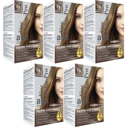 Alix 50ML Kit Saç Boyası 7.3 Fındık Kabuğu (5 Li Set)