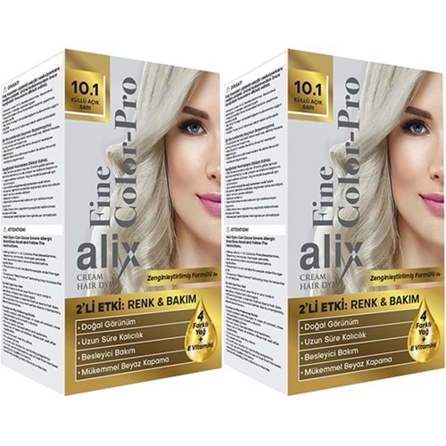 Alix 50ML Kit Saç Boyası 10.1 Küllü Açık Sarı (2 Li Set)