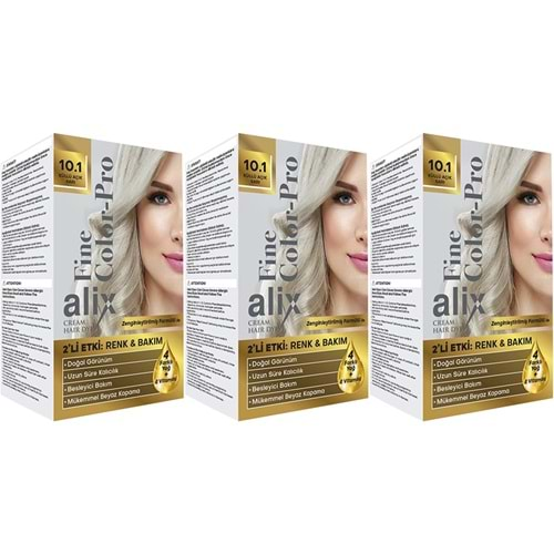 Alix 50ML Kit Saç Boyası 10.1 Küllü Açık Sarı (3 Lü Set)