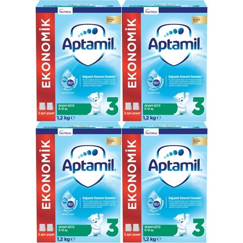 Nutrıcıa Aptamil 1200GR Devam Sütü No:3 (9-12 Ay) (4 Lü Set)