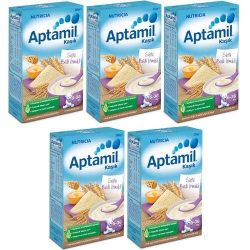 Aptamil Kaşık Maması 250Gr Sütlü Ballı İrmikli 5 Li Set