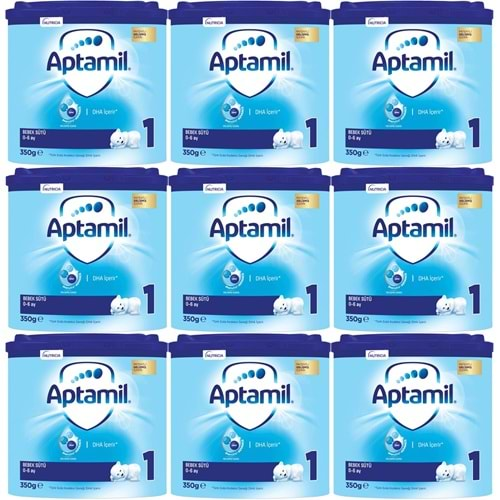 Nutrıcıa Aptamil 350GR Bebek Sütü No:1 (0-6 Ay) Doğumdan İtibaren (9 Lu Set)