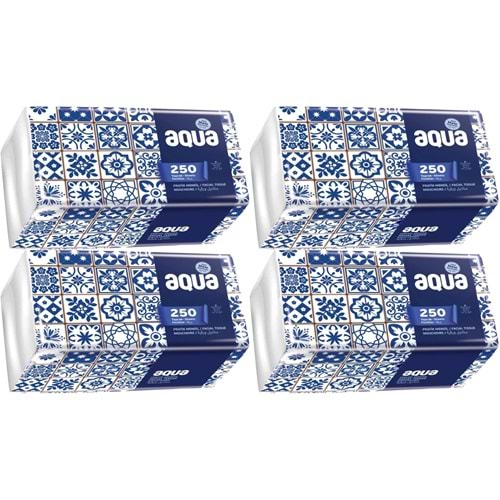 Aqua Pratik Mendil 250 Yaprak Tekli Pk (4 Lü Set)