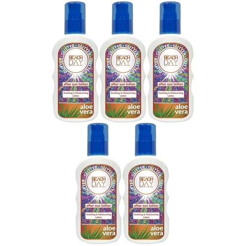 Beach Day After Sun Lotion Işıltılı Güneş Sonrası Losyon (Simli) 150ML (5 Li Set)