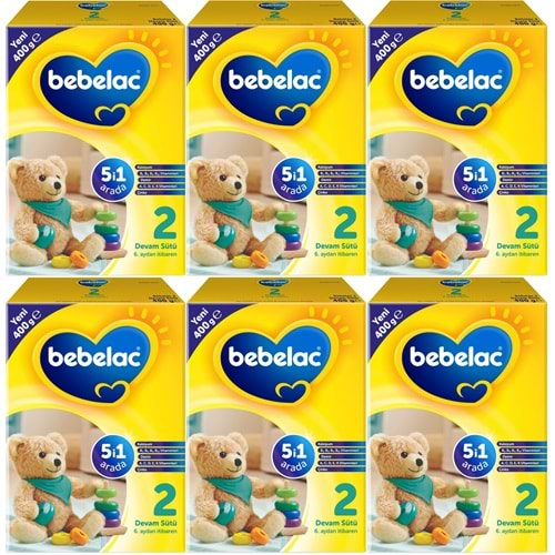 Bebelac 400GR No:2 Devam Sütü (6-9 Ay) (6 Lı Set)