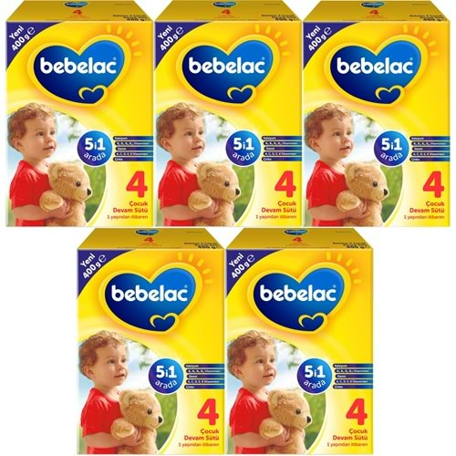 Bebelac 400GR No:4 Devam Sütü (1+ Yaş) (5 Li Set)