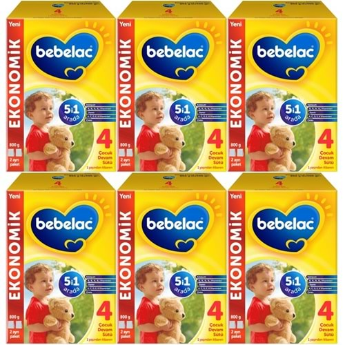 Bebelac 800GR No:4 Devam Sütü (1+ Yaş) (6 Lı Set)