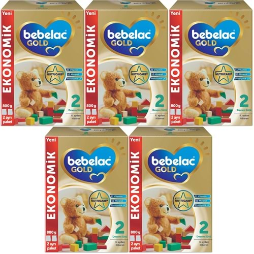 Bebelac Gold 800GR No:2 Devam Sütü (6-9 Ay) (5 Li Set)