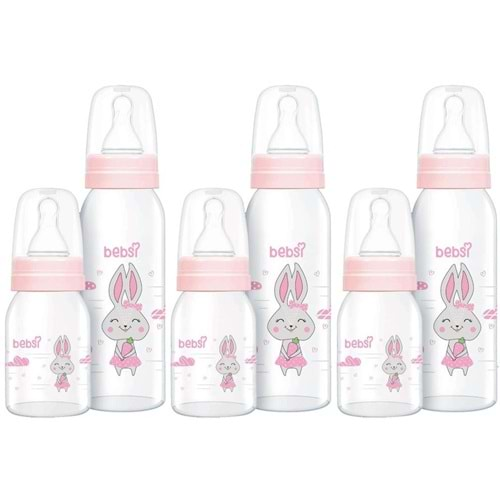 Bebsi Cam Biberon Seti Pembe (250ML+125ML) (3 Lü Set)