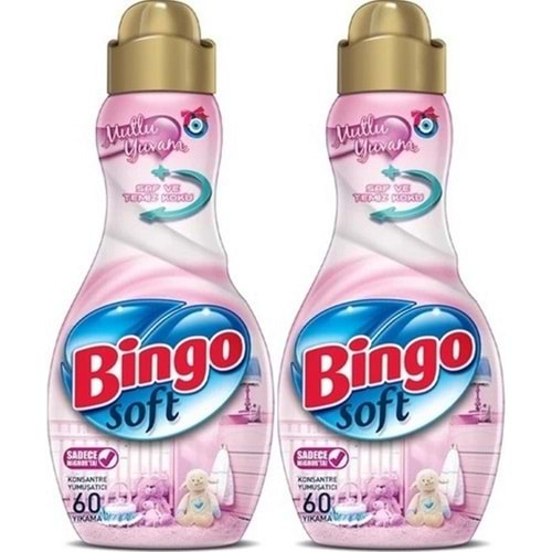 Bingo Soft Çamaşır Yumuşatıcı Konsantre 1440ML Mutlu Yuvam (2 Li Set)