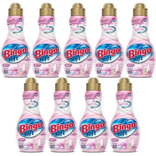 Bingo Soft Çamaşır Yumuşatıcı Konsantre 1440ML Mutlu Yuvam (9 Lu Set)