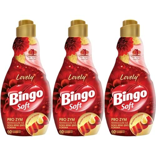 Bingo Soft Çamaşır Yumuşatıcı Konsantre 1440ML Lovely (3 Lü Set)