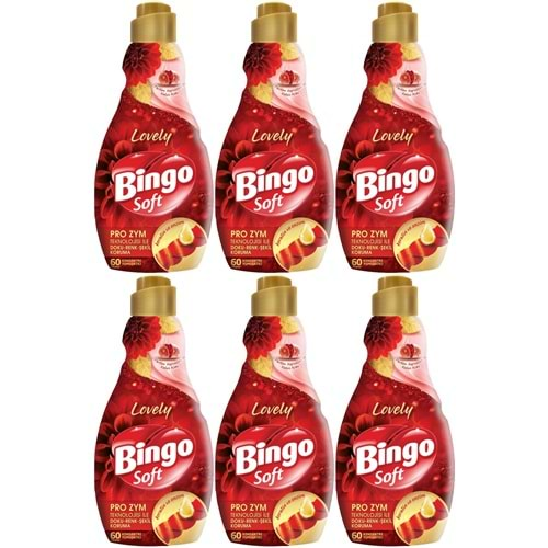 Bingo Soft Çamaşır Yumuşatıcı Konsantre 1440ML Lovely (6 Lı Set)