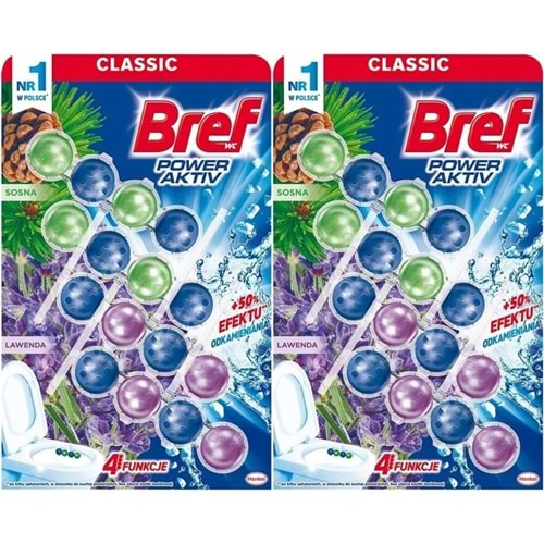 Bref Power Aktiv Klozet Bloğu Çam ve Lavanta Kokulu (8 Li Set) (2PK*4)