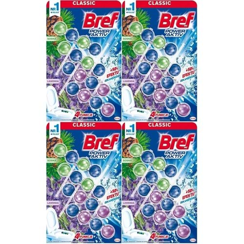 Bref Power Aktiv Klozet Bloğu Çam ve Lavanta Kokulu (16 Lı Set) (4PK*4)