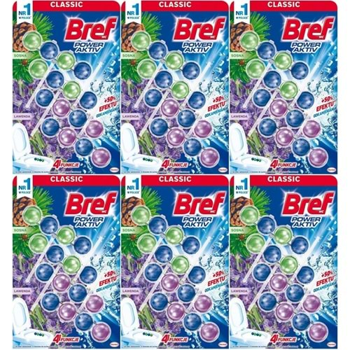 Bref Power Aktiv Klozet Bloğu Çam ve Lavanta Kokulu (24 Lü Set) (6PK*4)