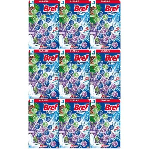 Bref Power Aktiv Klozet Bloğu Çam ve Lavanta Kokulu (36 Lı Set) (9PK*4)