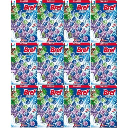 Bref Power Aktiv Klozet Bloğu Çam ve Lavanta Kokulu (48 Li Set) (12PK*4)