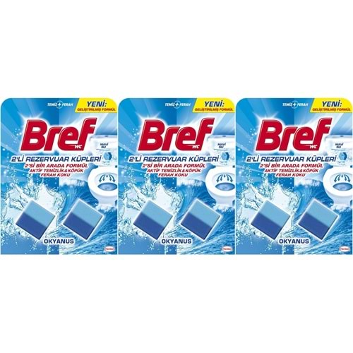 Bref Koku Giderici Jel Küpü - Okyanus (Klozet - Rezervuar - Tuvalet - Blok) (6 Lı Set) (3PK*2)