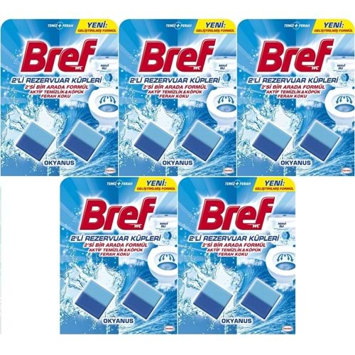 Bref Koku Giderici Jel Küpü - Okyanus (Klozet - Rezervuar - Tuvalet - Blok) (10 Lu Set) (5PK*2)