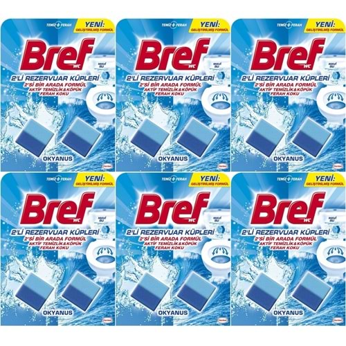 Bref Koku Giderici Jel Küpü - Okyanus (Klozet - Rezervuar - Tuvalet - Blok) (12 Li Set) (6PK*2)