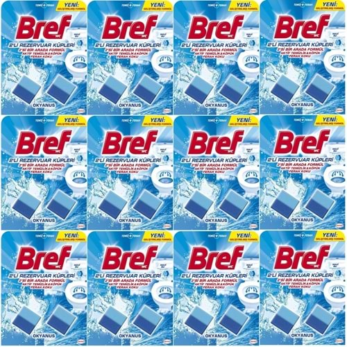 Bref Koku Giderici Jel Küpü - Okyanus (Klozet - Rezervuar - Tuvalet - Blok) (24 Lü Set) (12PK*2)