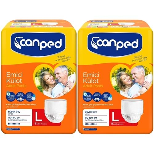 Canped Emici Külot Hasta Bezi Büyük-Large 16 Adet (2Pk*8)