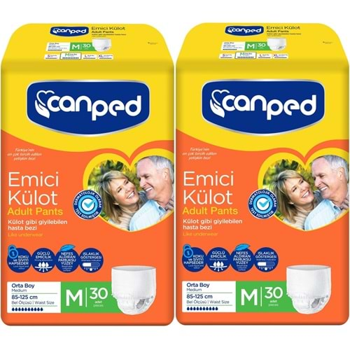 Canped Emici Külot Hasta Bezi Dev Eko Pk 60 Adet Orta (2Pk*30)