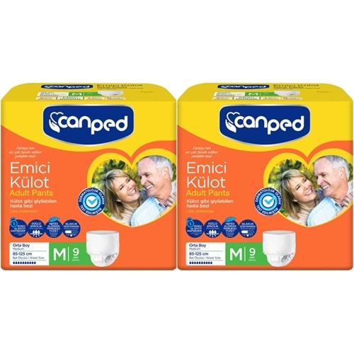 Canped Emici Külot Hasta Bezi M - Orta 18 Adet (2PK*9)