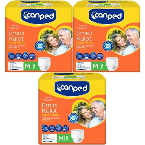 Canped Emici Külot Hasta Bezi M - Orta 27 Adet (3PK*9)