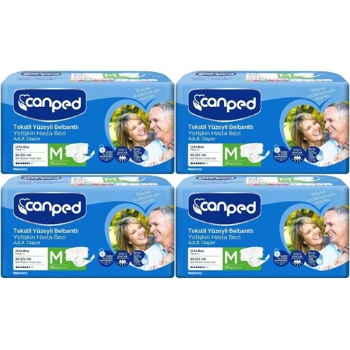 Canped Hasta Bezi Yetişkin Bel Bantlı Tekstil Yüzey M-Orta Boy 120 Adet (4PK*30)