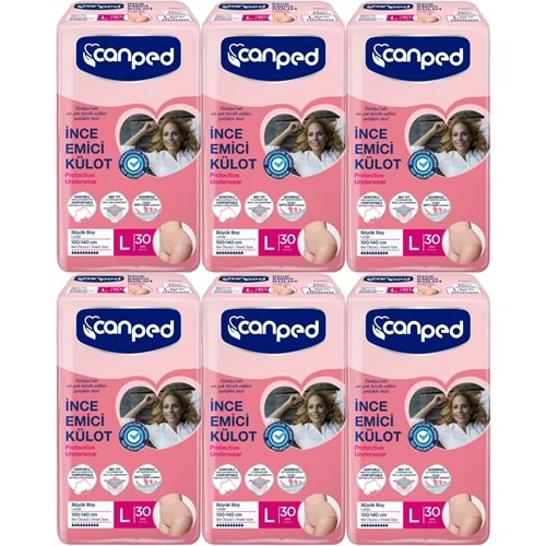 Canped Külotlu Mesane Pedi - İnce Emici Külot Büyük/Large 180 Adet (6PK*30)