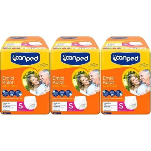 Canped Emici Külot Hasta Yetişkin Bezi Small/Küçük-S 90 Adet Dev Ekonomik Pk (3PK*30)