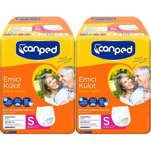 Canped Emici Külot Hasta Bezi S-Küçük Small 18 Adet (2PK*9)