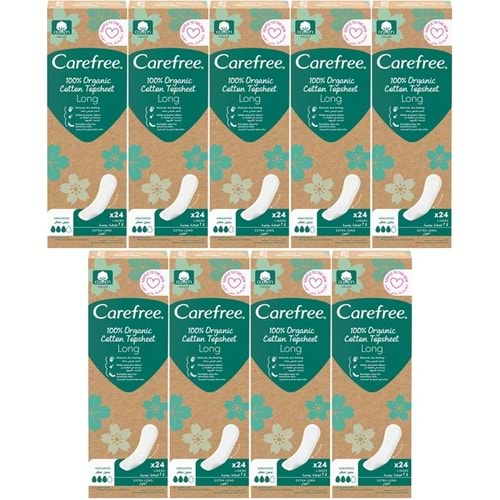 O.B Carefree Günlük Ped Organic Cotton Topsheet Uzun 216 Adet (9PK*24)